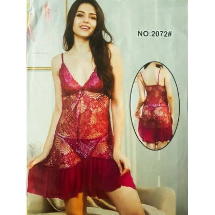 Hot Red Transparent Nightie For Womens  - Hot &amp; Sexy Lingerie and Nightwear - Best Price in Pakistan - HitShop.pk